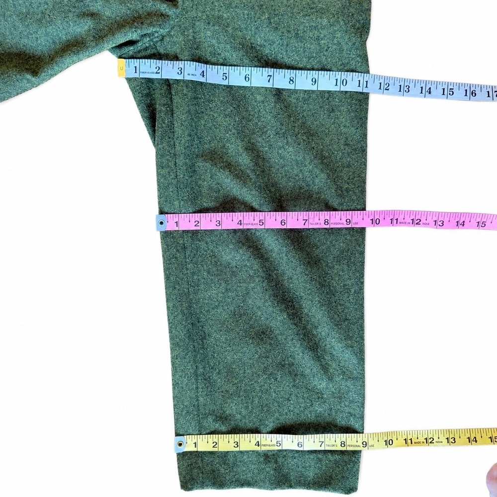 COS Women Green Boiled Wool Blend Wide Leg Cropped Trousers Pants EUR 32 US 2 - Picture 7 of 10